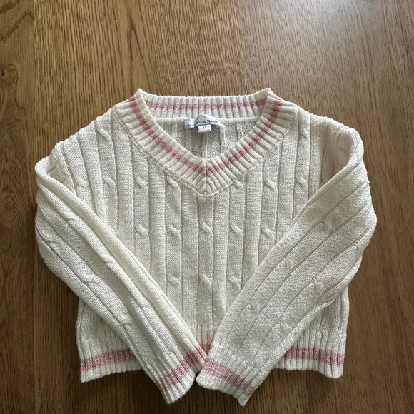 Cozy Cream and Pink Kids Sweater - Picture 1 of 3